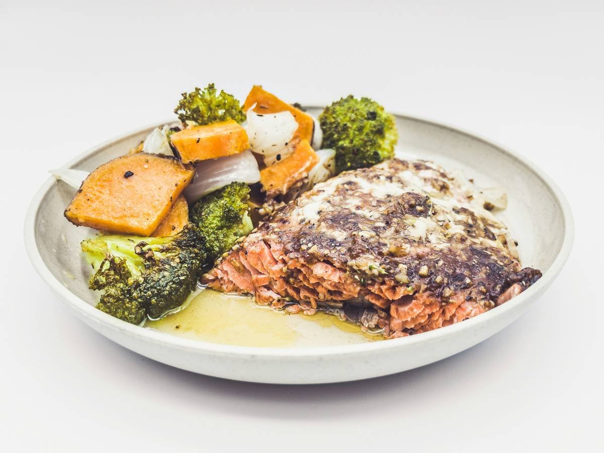 cooked food on white ceramic plate